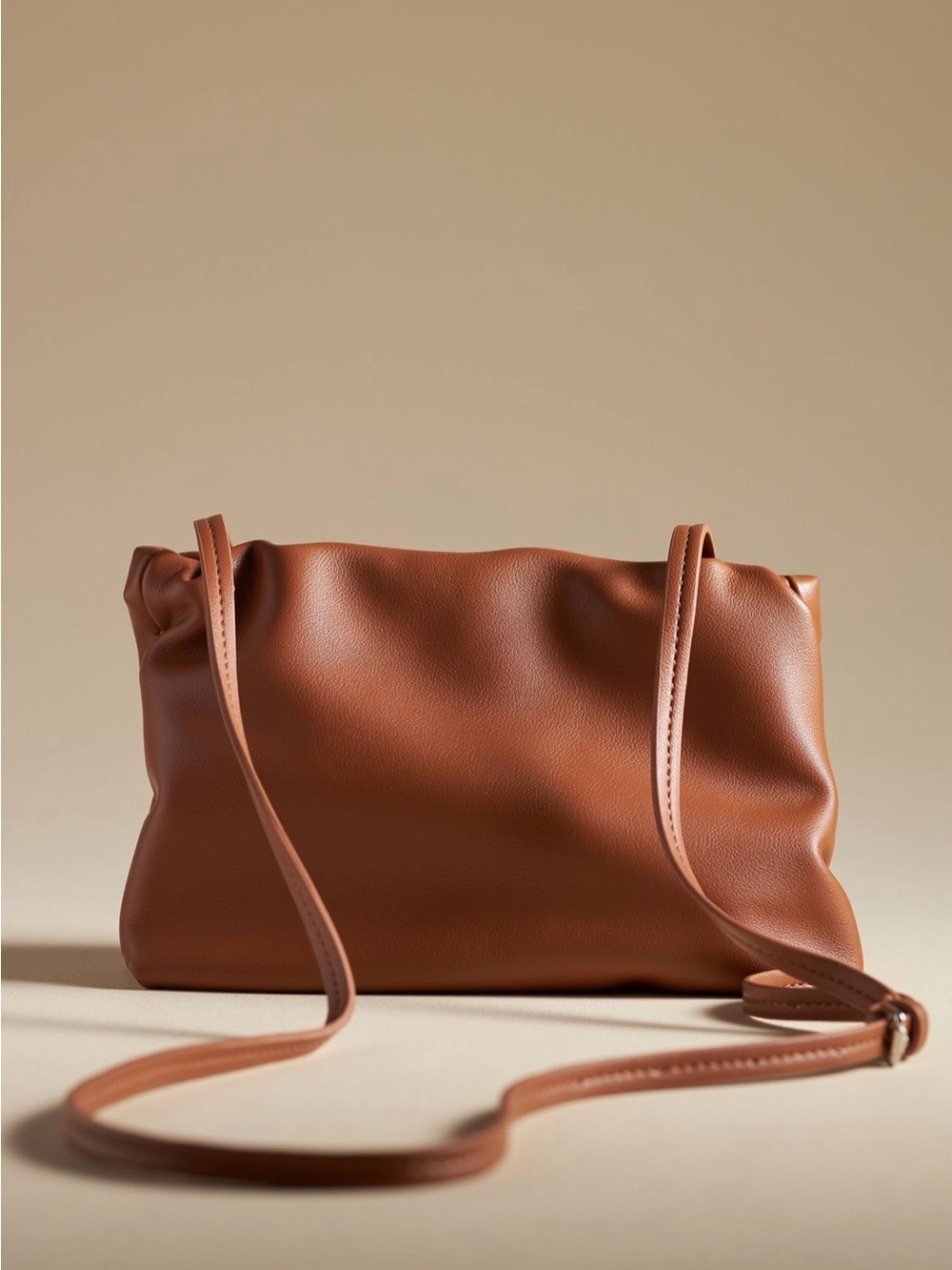 Anthropologie Cinched Faux-Leather Clutch